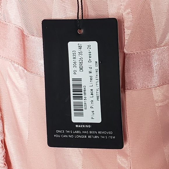 🌸 Pink Lace Lined Midi Dress 🌸 - Picture 3 of 8